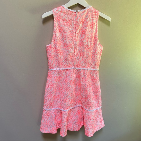 Lilly Pulitzer ~ new ~ Ellen Flounce Dress in Cantaloupe Lasercut Dot in size 4 - Picture 8 of 14